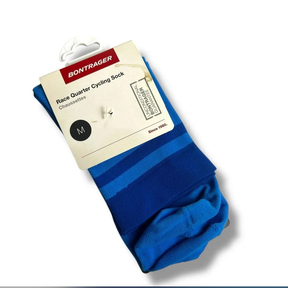 Bontrager Race Crew Cycling Sock Size M Medium Blue Stripes NWT